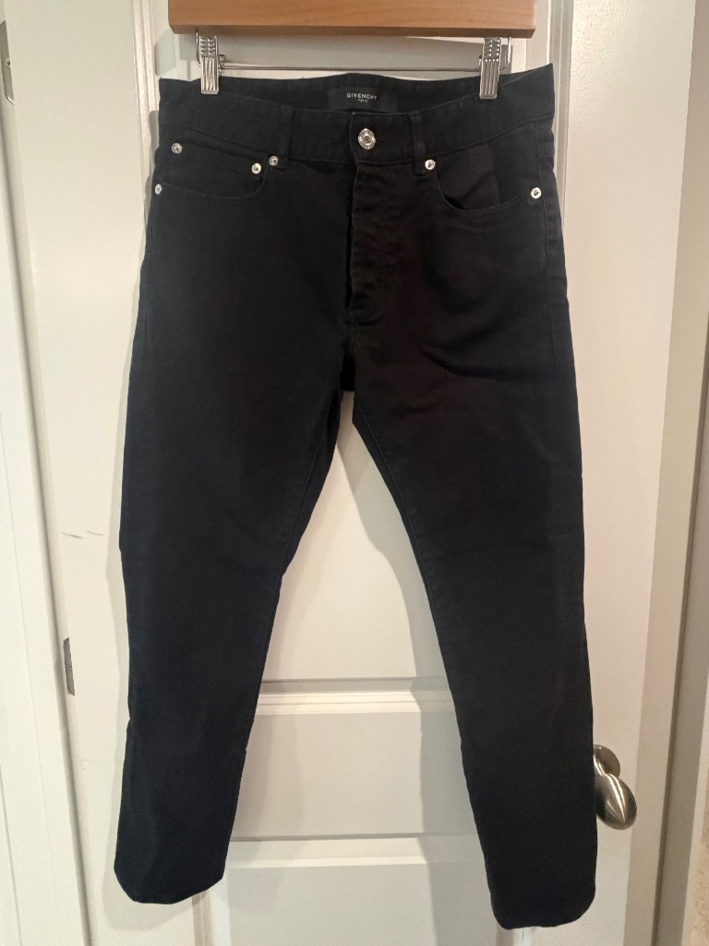 Givenchy Paris Black Slim Zipper Hem Jeans Denim - Size 30